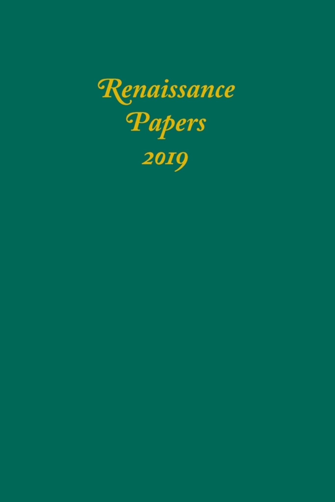 Cover image for Renaissance Papers 2019 ISBN 9781640140837